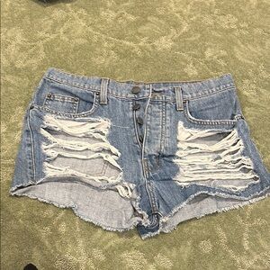 Carmar- Ripped Jean Shorts